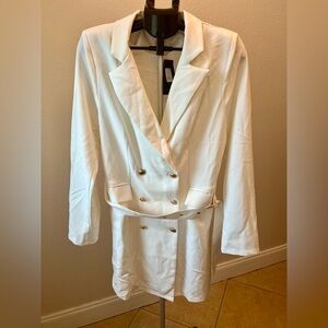 Fashion Nova Elegant White Blazer Dress